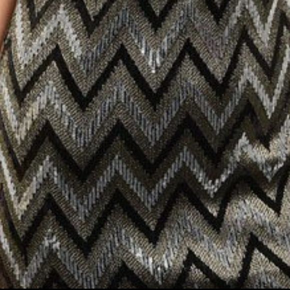 Chevron MultiColor Sequin Cut Out Back Sequin Sleeveless Mini Party Dress Silver - Picture 4 of 5
